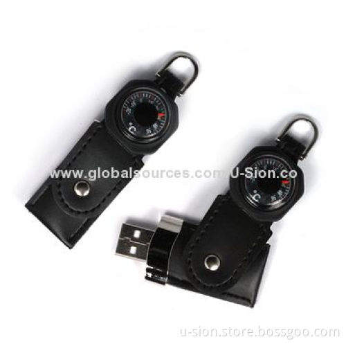 Fashionable Leather USB Flash Drives, Supports USB 3.0 Full-speed and High-speed Transportation
